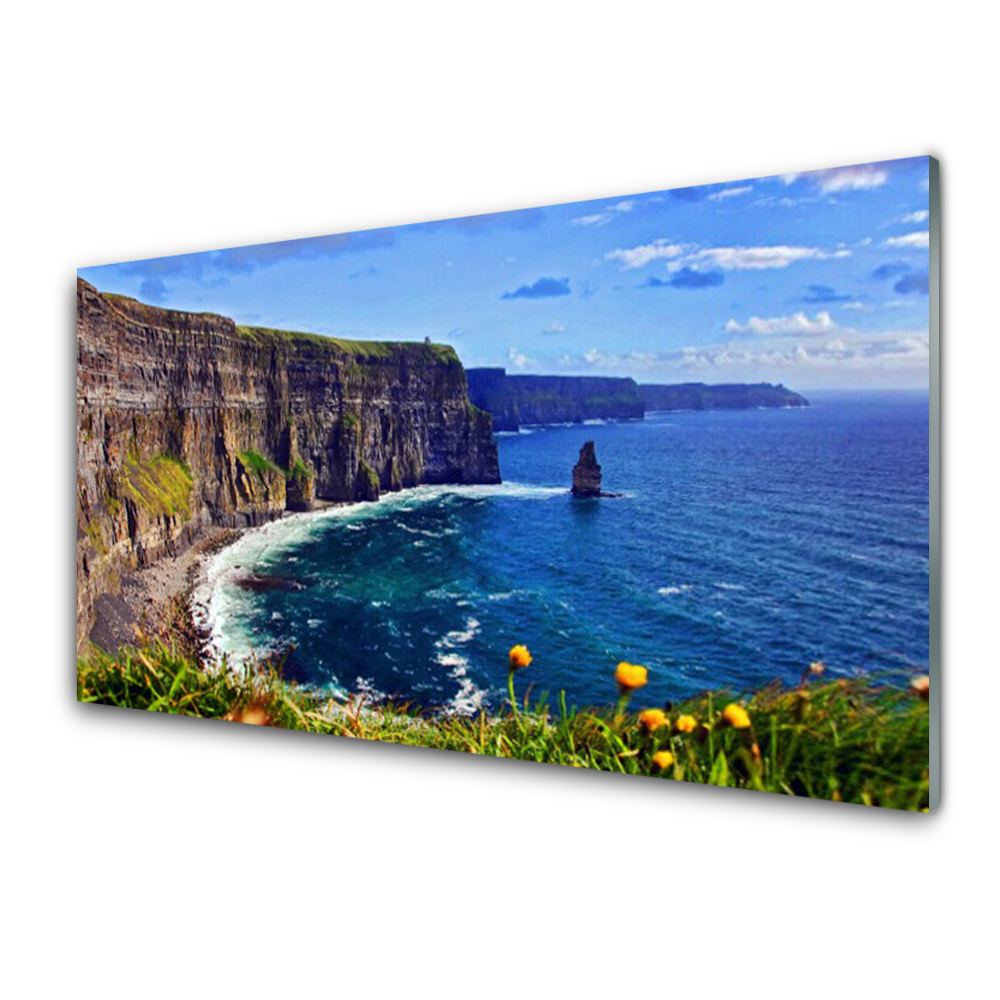 Tableau imprimé sur verre Mer et rochers