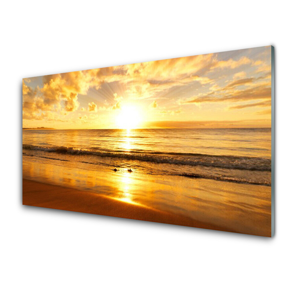 Tableau photo sur verre Lever de soleil sur la mer