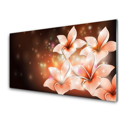 Tableau photo sur verre Fleurs abstraites