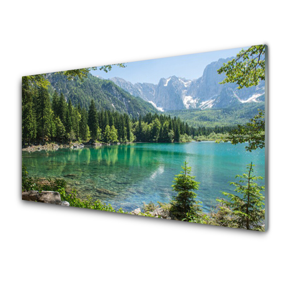 Tableau verre imprimé Montagnes et lac magnifique