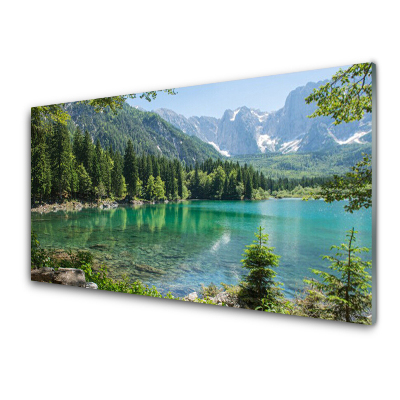 Tableau verre imprimé Montagnes et lac magnifique