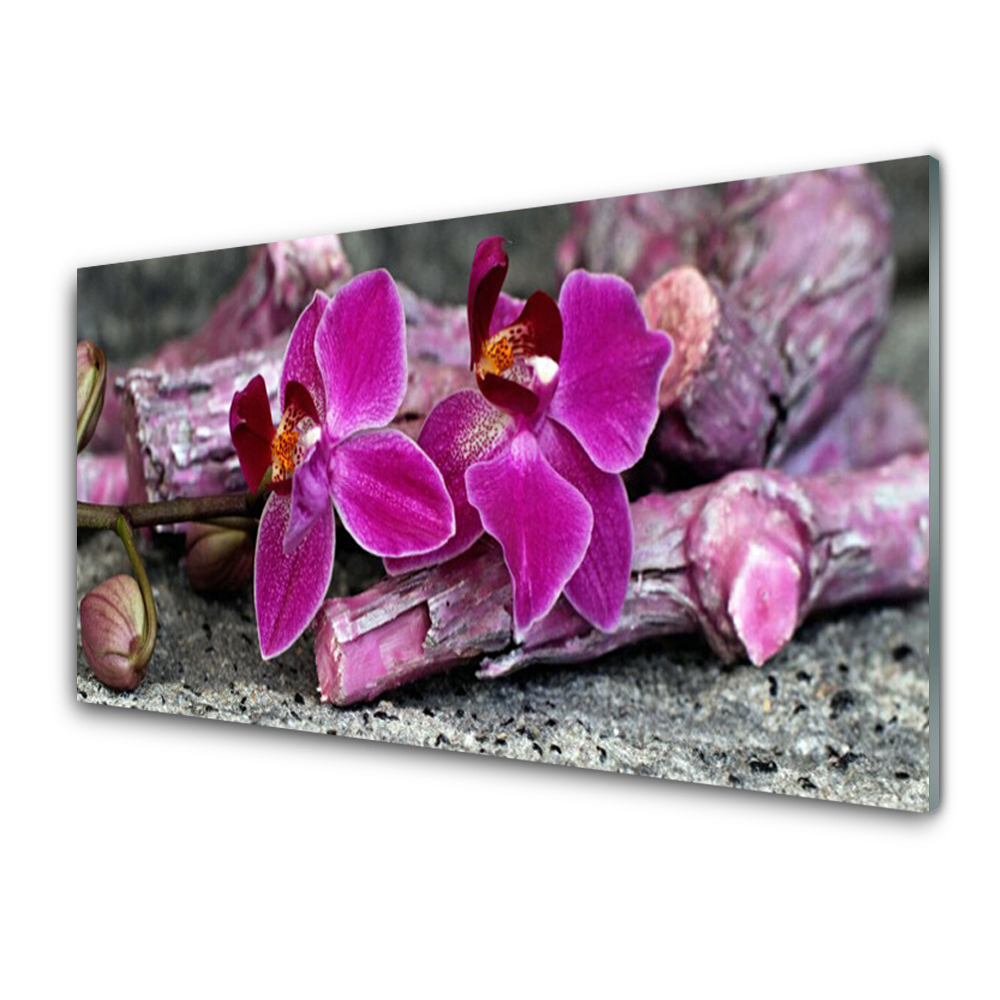 Tableau photo sur verre Fleurs violettes