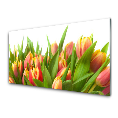 Tableau sur verre Bouquet de tulipes rouges