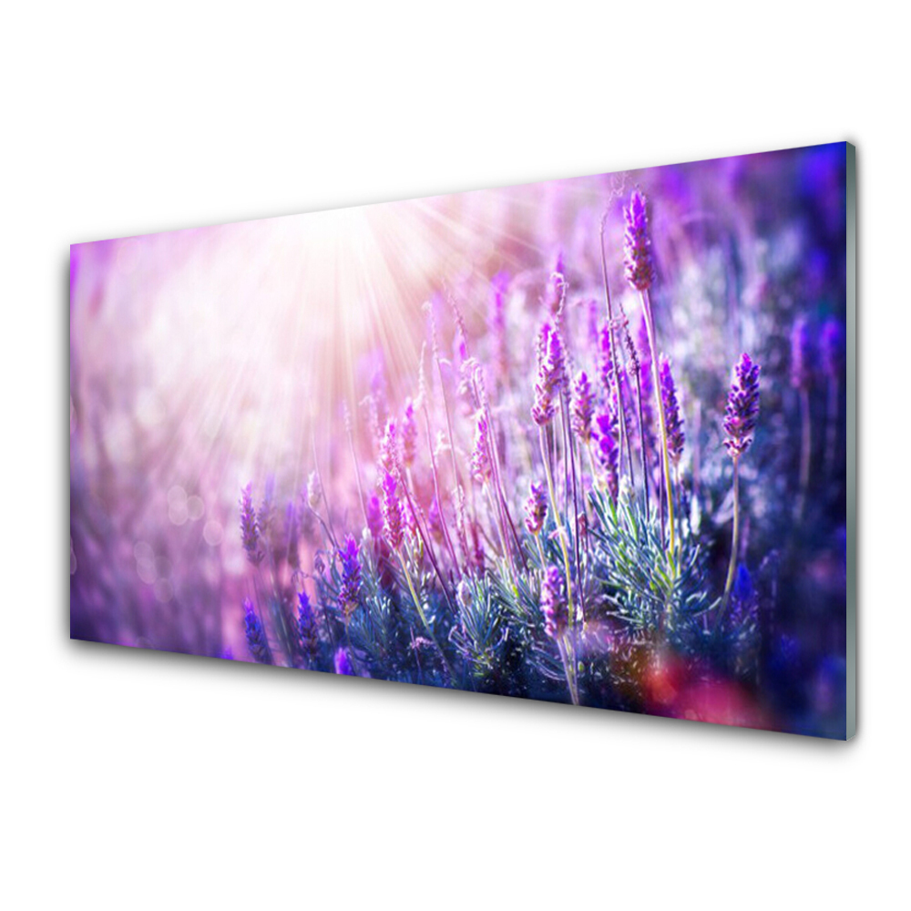 Tableau sur verre Fleurs violettes lavande