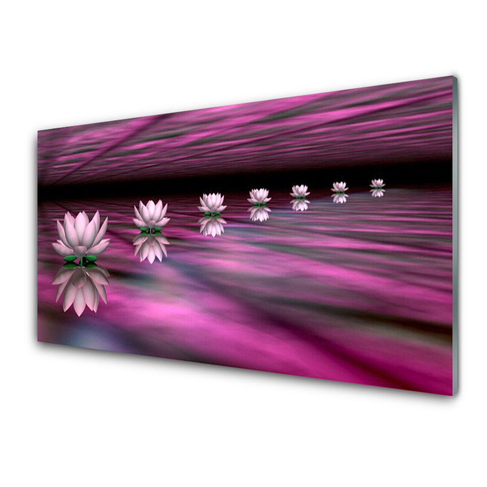 Tableau verre imprimé Fleurs de lotus graphique abstrait