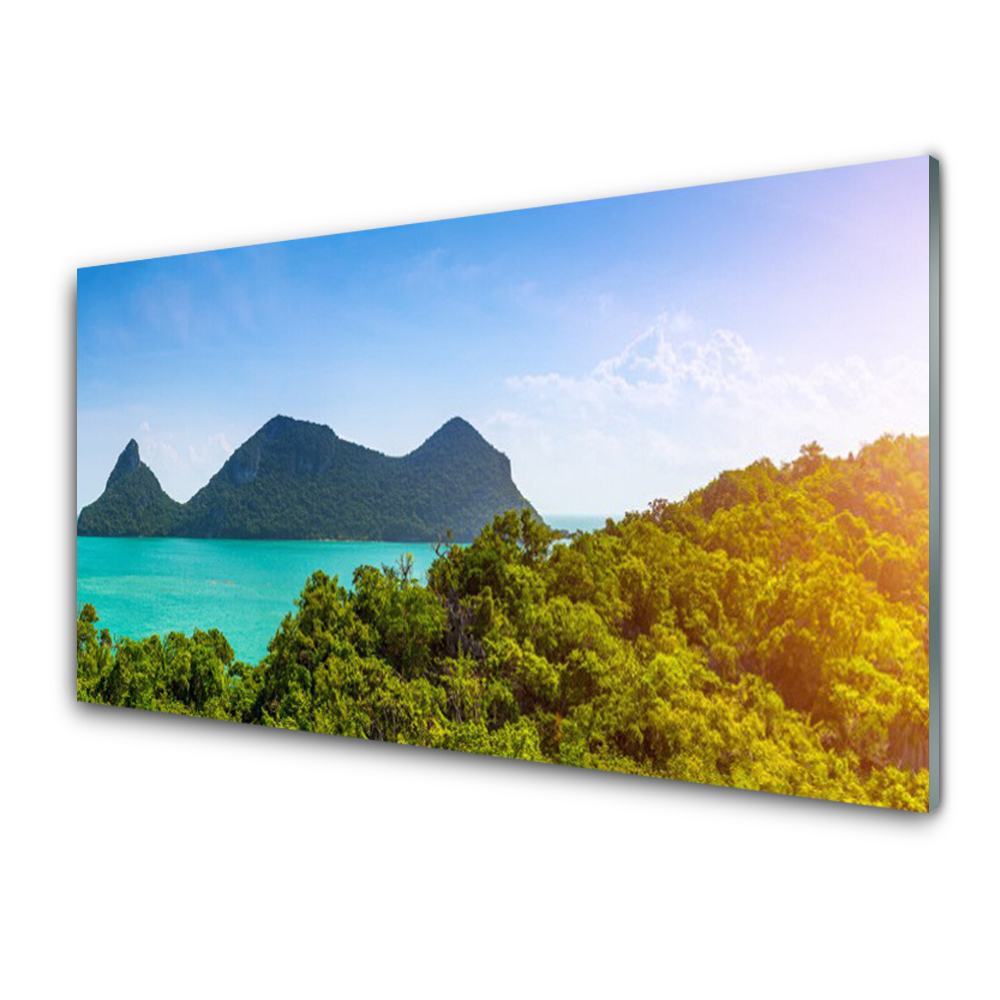 Tableau photo sur verre Vue mer et montagne