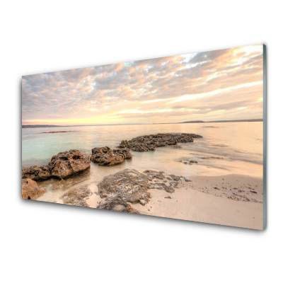 Tableau en verre Nuages pastel au bord de la mer