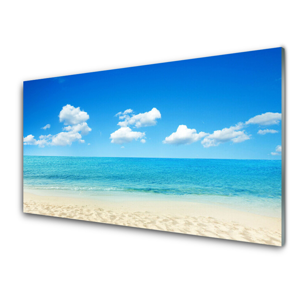Tableau imprimé sur verre Mer calme Ciel bleu