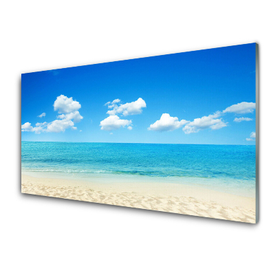 Tableau imprimé sur verre Mer calme Ciel bleu