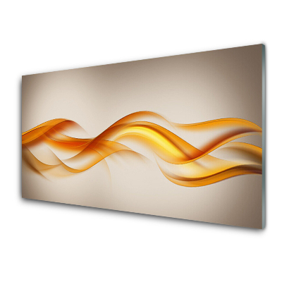 Tableau sur verre Vagues orange abstraites