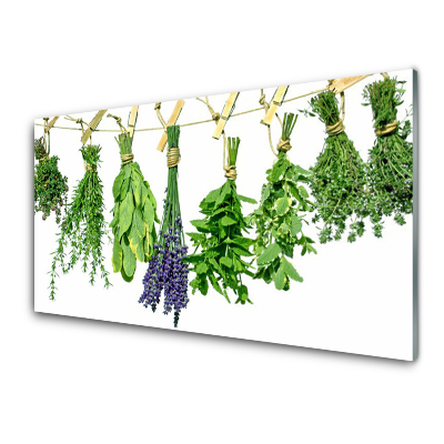 Tableau verre imprimé Fagots d'herbes suspendus