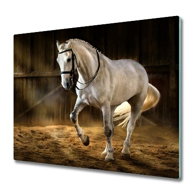 Planche à découper en verre Cheval dans une écurie