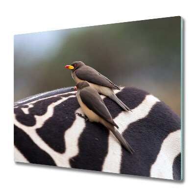 Cache plaque de cuisson Oiseaux sur un zèbre