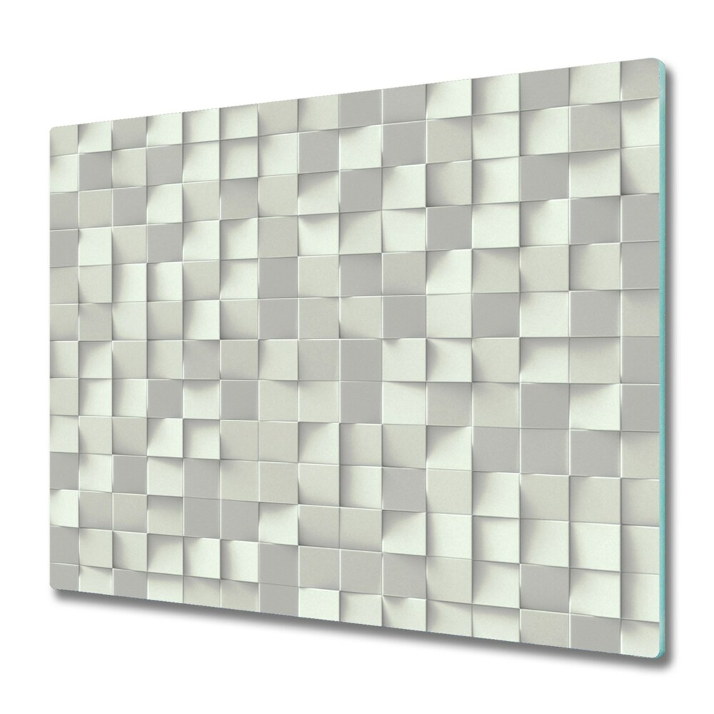Protection pour plaque de cuisson Fond cube blanc