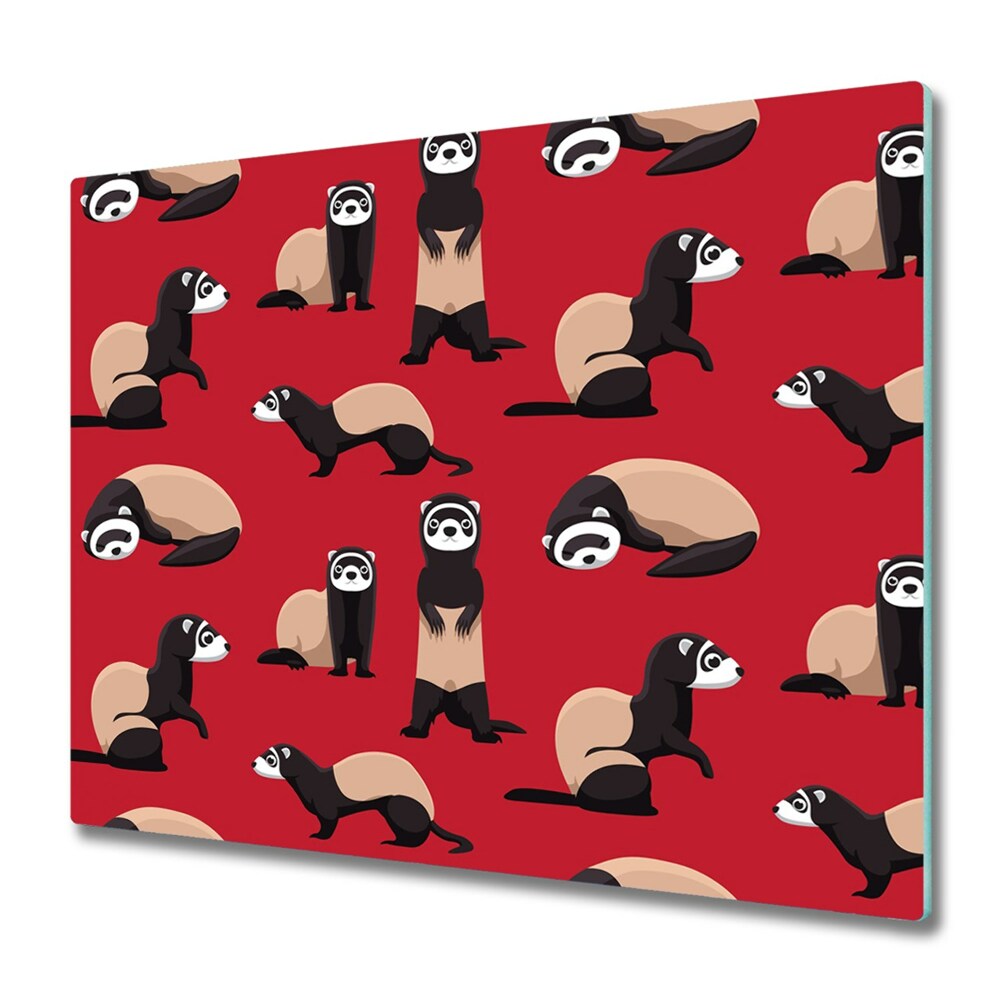 Protège plaque de cuisson Lâches sur fond rouge