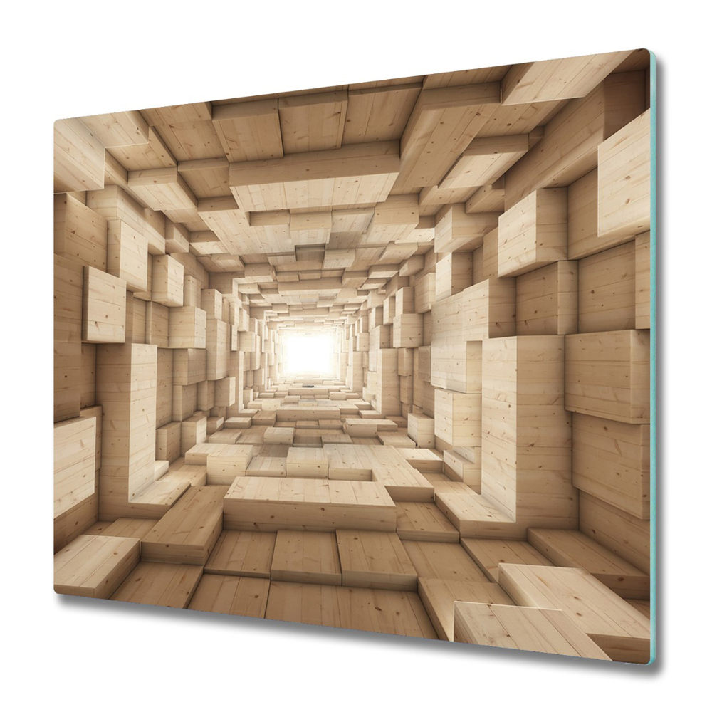 Protège plaque de cuisson Abstraction en bois