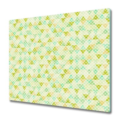 Protège plaque de cuisson Fond vert géométrique