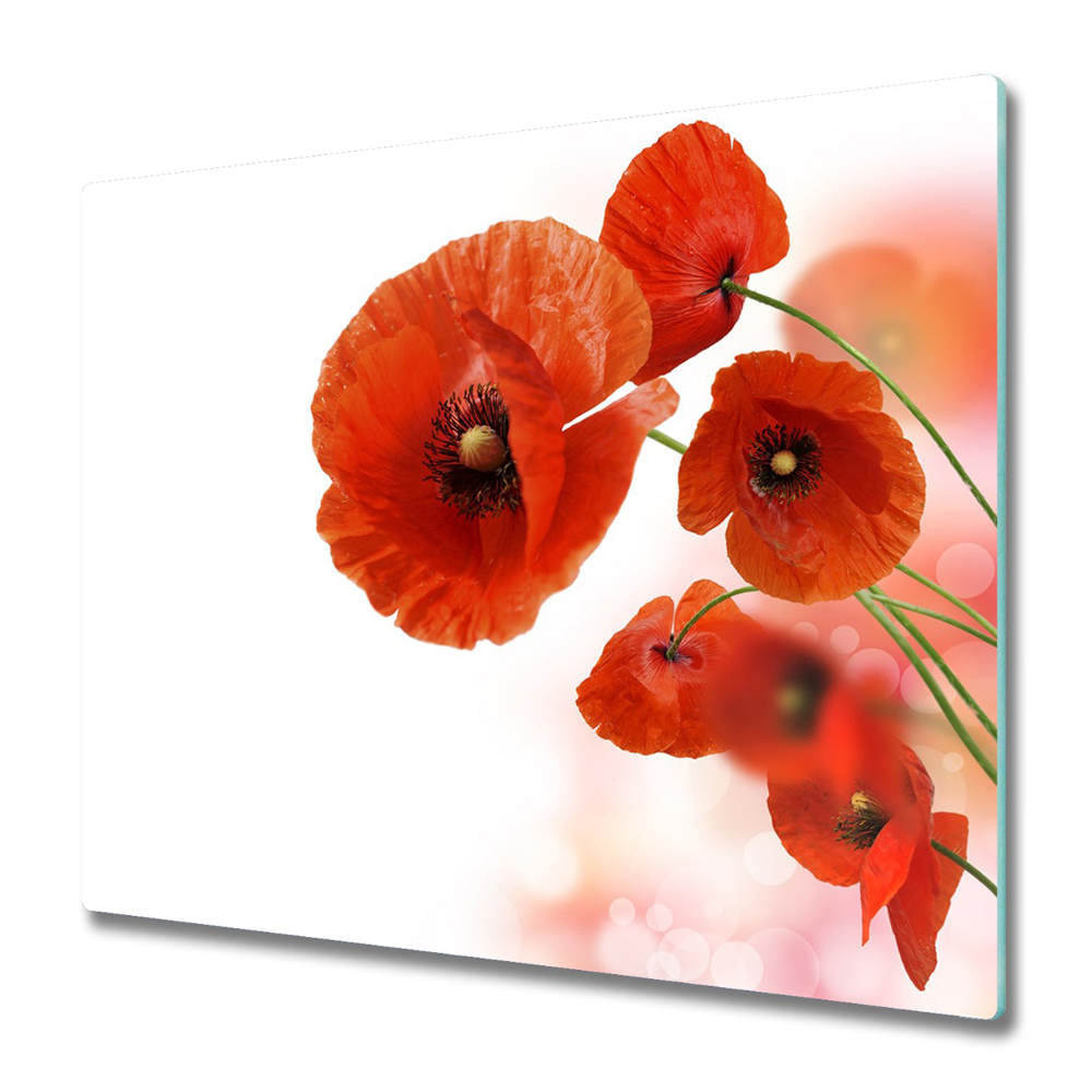 Planche à découper verre Fleurs de pavot