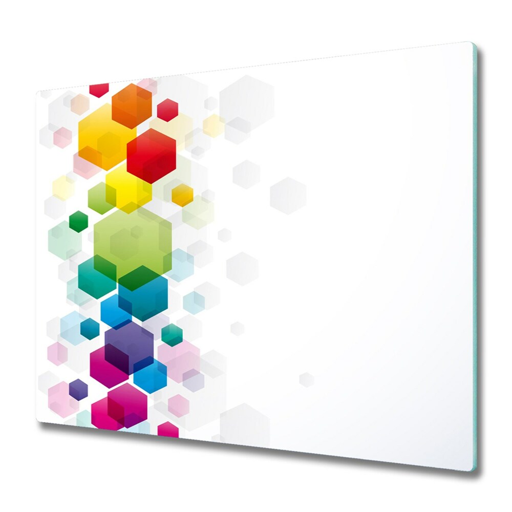 Protection plaque induction Hexagones arc-en-ciel