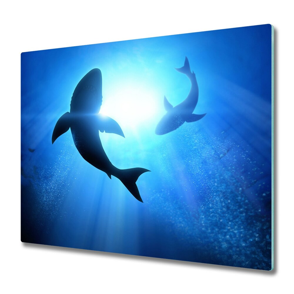 Couvre plaque de cuisson Requins sous l'eau