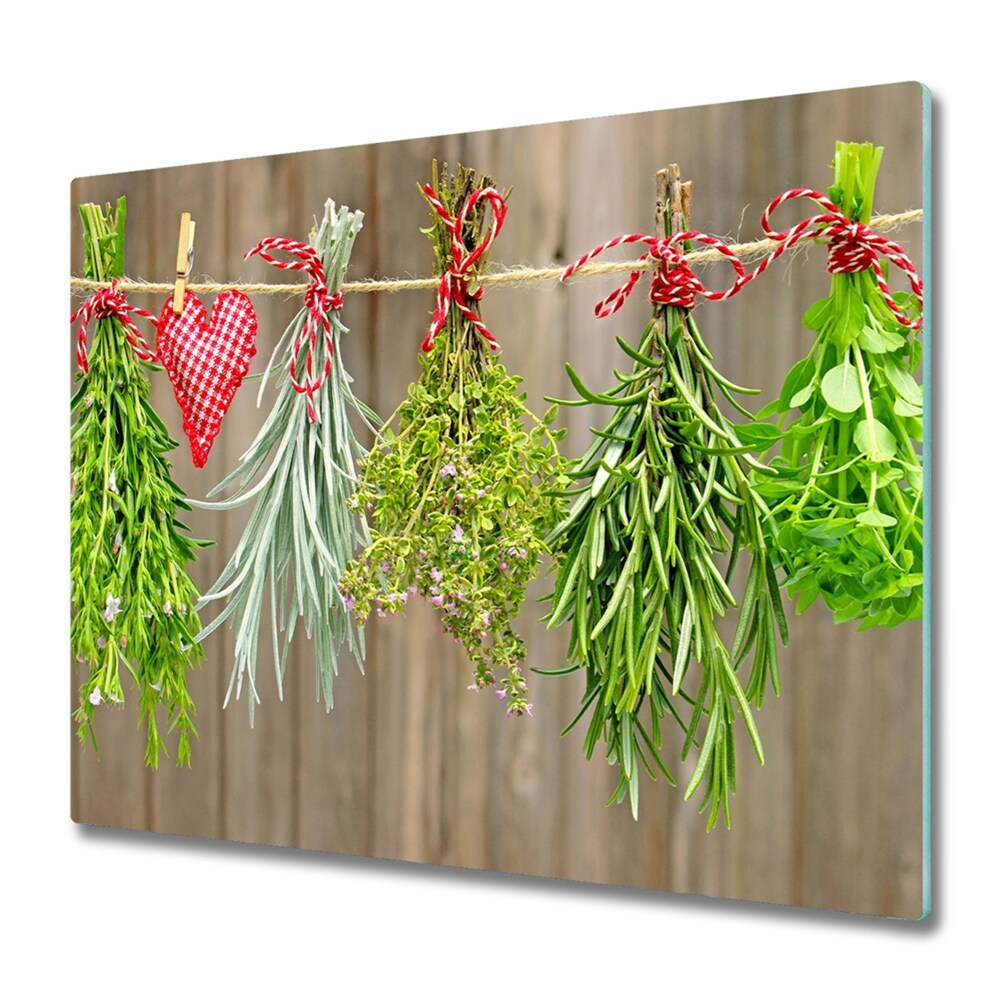 Cache plaque de cuisson Herbes liées par une ficelle rouge