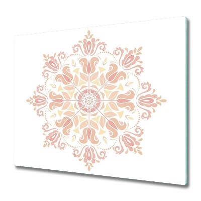 Planche à découper verre Mandala orange