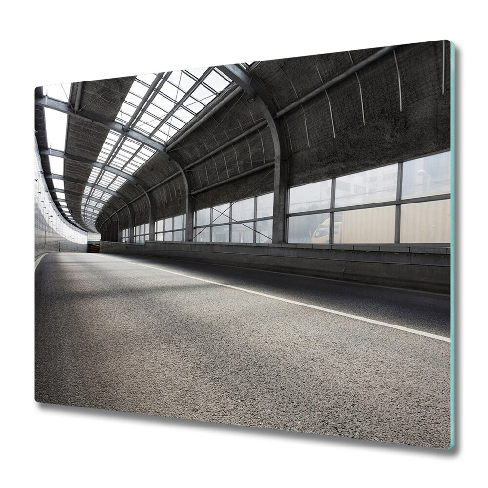 Protection plaque induction Tunnel gris avec route
