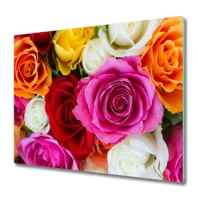 Cache plaque de cuisson Roses multicolores