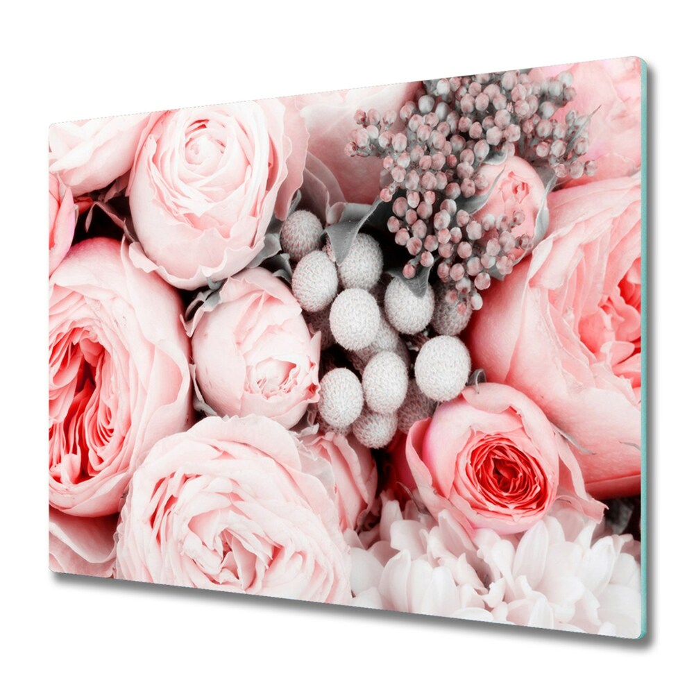 Protège plaque de cuisson Bouquet de fleurs roses