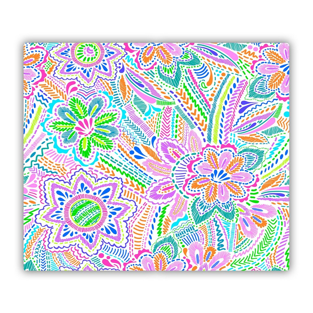 Planche à découper verre Motif floral en néon
