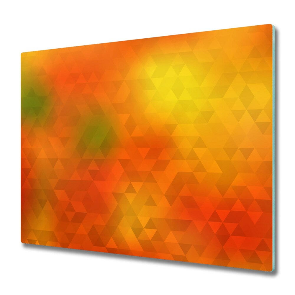 Protège plaque de cuisson Triangles orange abstraits