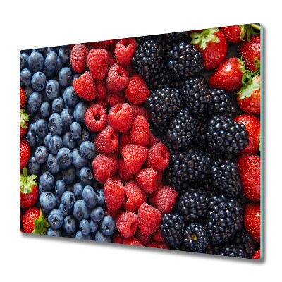 Planche à découper verre Fruits de la forêt en rangées