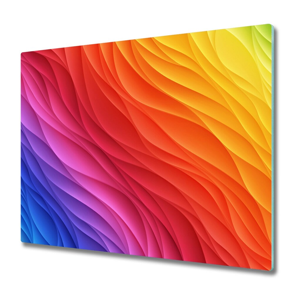 Protège plaque de cuisson Vagues arc-en-ciel