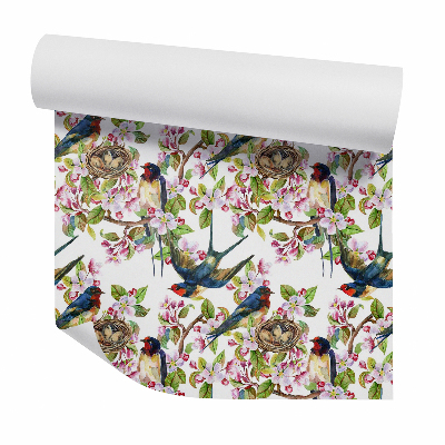 Papier peint Hirondelles dans la couronne d'un arbre