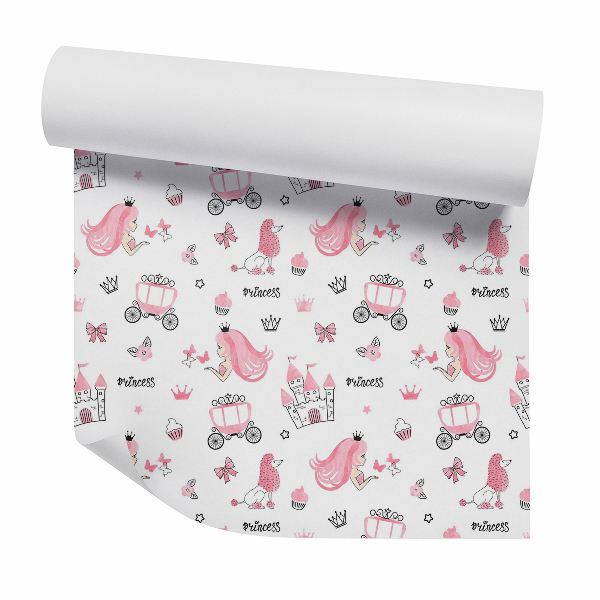 Papier peint Éléments de conte de fées rose