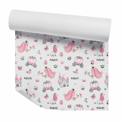 Papier peint Éléments de conte de fées rose