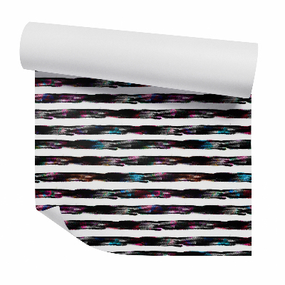 Papier peint Rayures horizontales peintes en noir