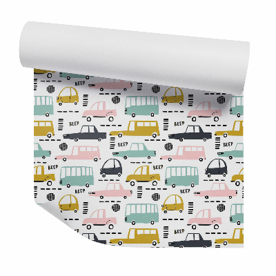 Papier peint Véhicules voitures de rue couleurs vives
