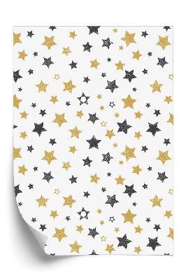 Papier peint Étoiles dorées et noires