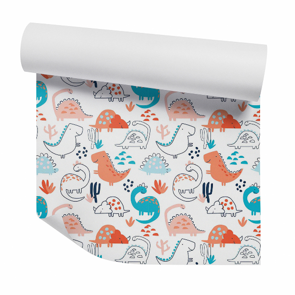 Papier peint Dinosaures colorés et glissants