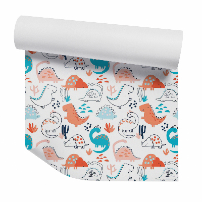 Papier peint Dinosaures colorés et glissants