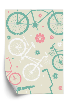 Papier peint Bicyclettes aux couleurs pastel