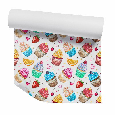 Papier peint Fruits et petits gâteaux