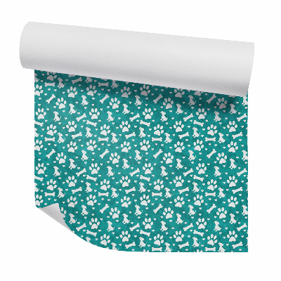 Papier peint Motifs de chien bleu vif