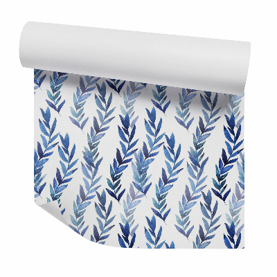 Papier peint Feuilles verticales bleues abstraites