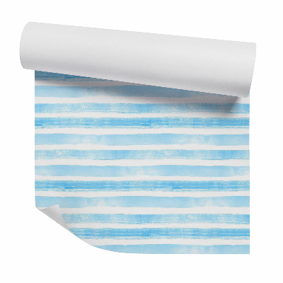 Papier peint Rayures horizontales bleues