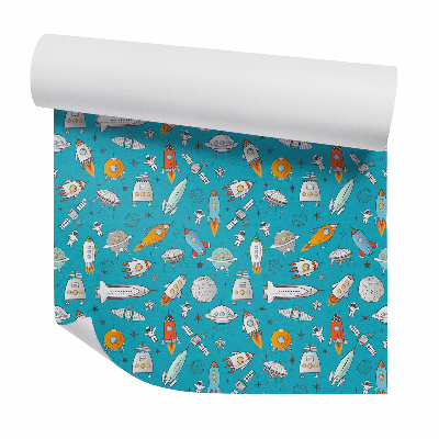 Papier peint Expédition spatiale astronaute bleu