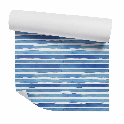 Papier peint Rayures bleues horizontales