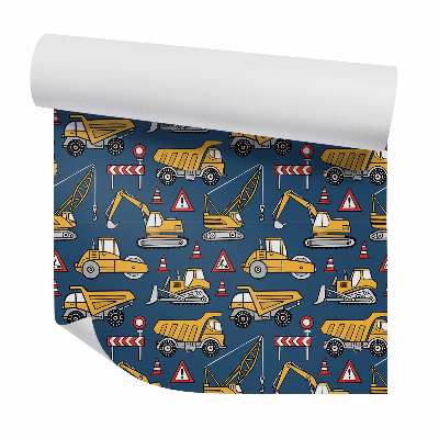 Papier peint Machines route robots panneaux