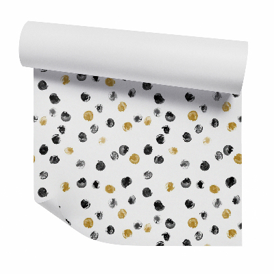 Papier peint Points pastel or-noir